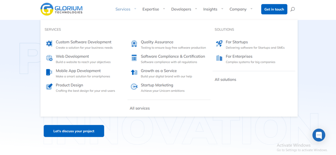 Glorium Technologies website
